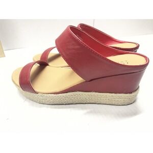 journee Collection Women's Alissa Espadrille Sandals ALISSA-SLIDE Red Size 9 EUC